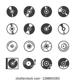 CD disk icon set