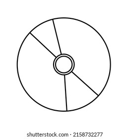 CD Disk Musical Symbol, Umriss-Stil