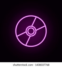 CD disk neon icon. Elements of technology set. Simple icon for websites, web design, mobile app, info graphics