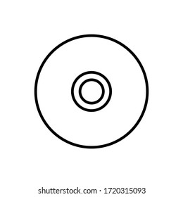 Icono de esquema de disco Cd aislado. Símbolo, logo ilustrado para el concepto móvil, diseño web y juegos.