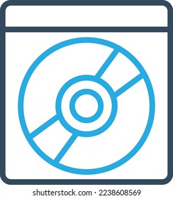 CD disk Vector Icon which is suitable for commercial work and easily modify or edit it
