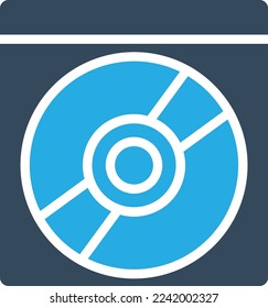 CD disk Vector Icon which is suitable for commercial work and easily modify or edit it
