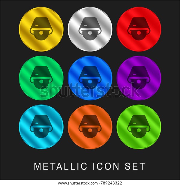 Cd Drive 9 Color Metallic Chromium Stock Vector Royalty Free