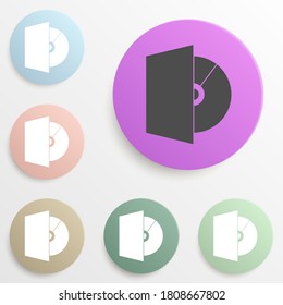 CD drive badge color set. Simple glyph, flat vector of web icons for ui and ux, website or mobile application