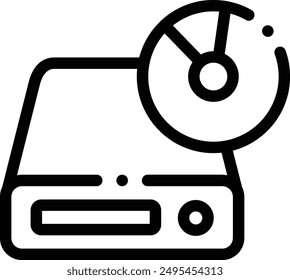 cd drive icon. Thin Linear Style Design Isolated On White Background