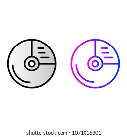 CD drive icon. vector illustration in two styles