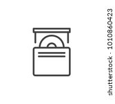 CD drive line icon, outline vector sign, linear style pictogram isolated on white. Optical compact disc drive symbol, logo illustration. Editable stroke