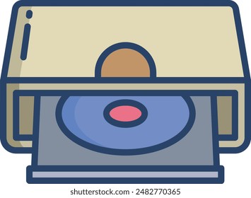 CD drive linear color illustration