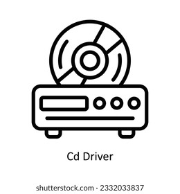 Cd Driver Vector   outline Icon Design illustration. Kitchen and home  Symbol on White background EPS 10 File