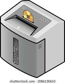 A CD DVD being fed into a paper shredder.