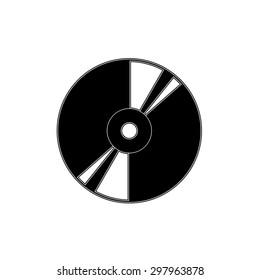 CD or DVD  - black vector icon
