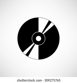 CD or DVD  - black vector icon