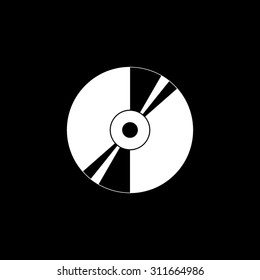 CD or DVD  - black vector icon