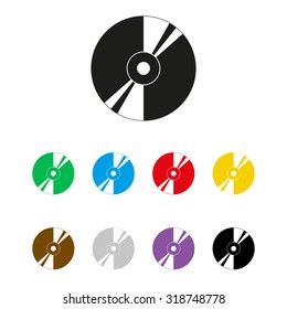 CD or DVD  - black vector icon
