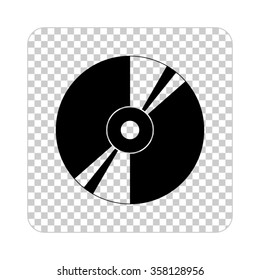 CD or DVD -  black vector icon