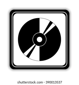 CD or DVD  - black vector icon