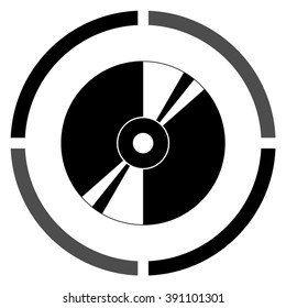 CD or DVD  - black vector icon