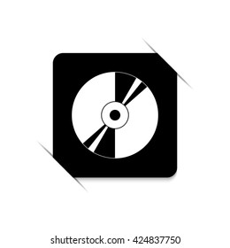 CD or DVD  - black vector icon