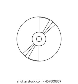 CD or DVD  - black vector icon
