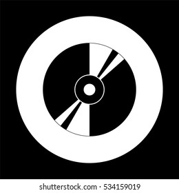 CD or DVD  - black vector icon