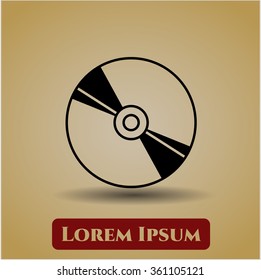 Icono de vector de disco CD, DVD o Blu Ray