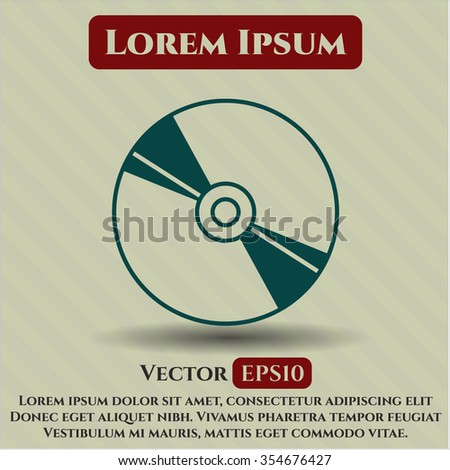 CD, DVD or Blu Ray disc vector icon or symbol