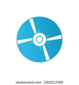 CD or DVD blue fill icon. Digital optical disc vector illustration in trendy style. Blue-ray, DVD, or CD disc for saving video, music, and computer software. Editable graphic resources for you.