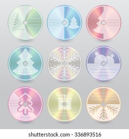 Cd dvd blue ray christmas cover design set of 9 