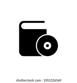CD DVD Box. Flat Vector Icon. Simple black symbol on white background