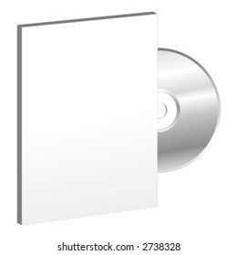 CD DVD and box over white background