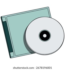 Ilustração vetorial isolada de caso de CD DVD