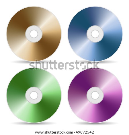 CD or DVD color set, realistic vector illustration