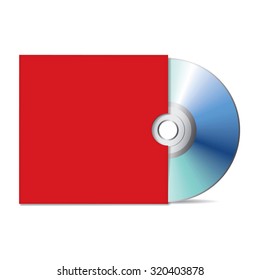 CD or DVD with cover isolated on white. Vector illustration