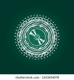 Icono de CD o DVD con textura de pizarra