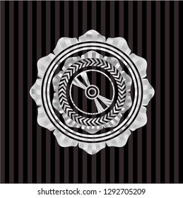 CD or DVD disc icon inside silver badge