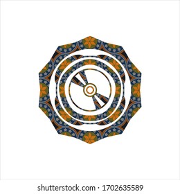 CD- oder DVD-Symbol auf arabischem Hintergrund. arabische Dekoration. 