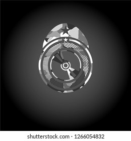 CD or DVD disc icon on grey camouflage texture