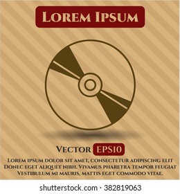 Icono o símbolo del disco de CD o DVD