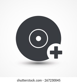 CD. DVD. Disc. icon. vector. Write CD. Plus.