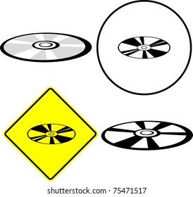 CD oder DVD-Disk-Illustration, -zeichen und -Symbol