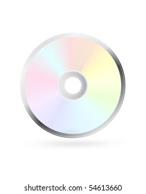 CD or DVD disc on white