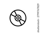 CD DVD Disc Optical Storage Media Icon Line Art Digital Clipart