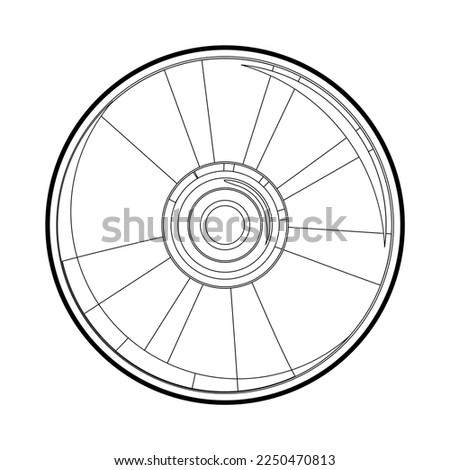 CD DVD Disc outline icon, vector illustration in trendy design style. Digital optical disc data storage. Blue-ray, DVD, CD. Most used for saving video, music, and software. Editable graphic resources.