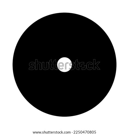 CD DVD Disc silhouette, vector illustration in trendy design style. Digital optical disc data storage. Blue-ray, DVD, CD, for saving video, music, and software. Editable graphic resources.