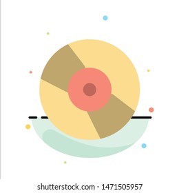 Cd, Dvd, Disk, Device Abstract Flat Color Icon Template