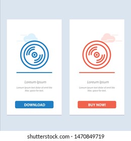 Cd, Dvd, Disk, Education  Blue and Red Download and Buy Now web Widget Card Template. Vector Icon Template background