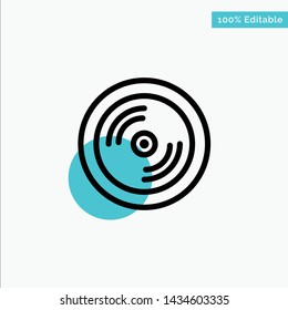 Cd, Dvd, Disk, Education turquoise highlight circle point Vector icon