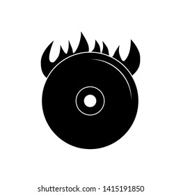 CD or DVD disk icon. Vector flat design