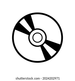 Cd Dvd disk vector black and white, isolated on white background. suitable for web icon, etc.