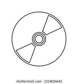 CD or DVD diskicon. Simple outline vector of web, minimalistic set for UI and UX, website or mobile application